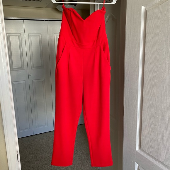 Express Red Jumpsuit - Picture 2 of 6